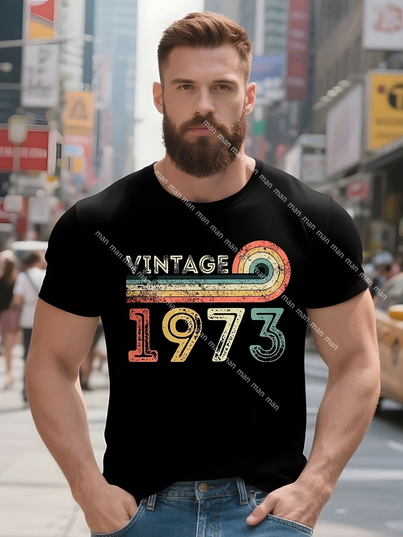 

Повседневная винтажная футболка 1973 года на 50-летие рождения в 1972 году, мужская хлопковая футболка 50 лет, футболки с короткими рукавами, оригинальная одежда # колос