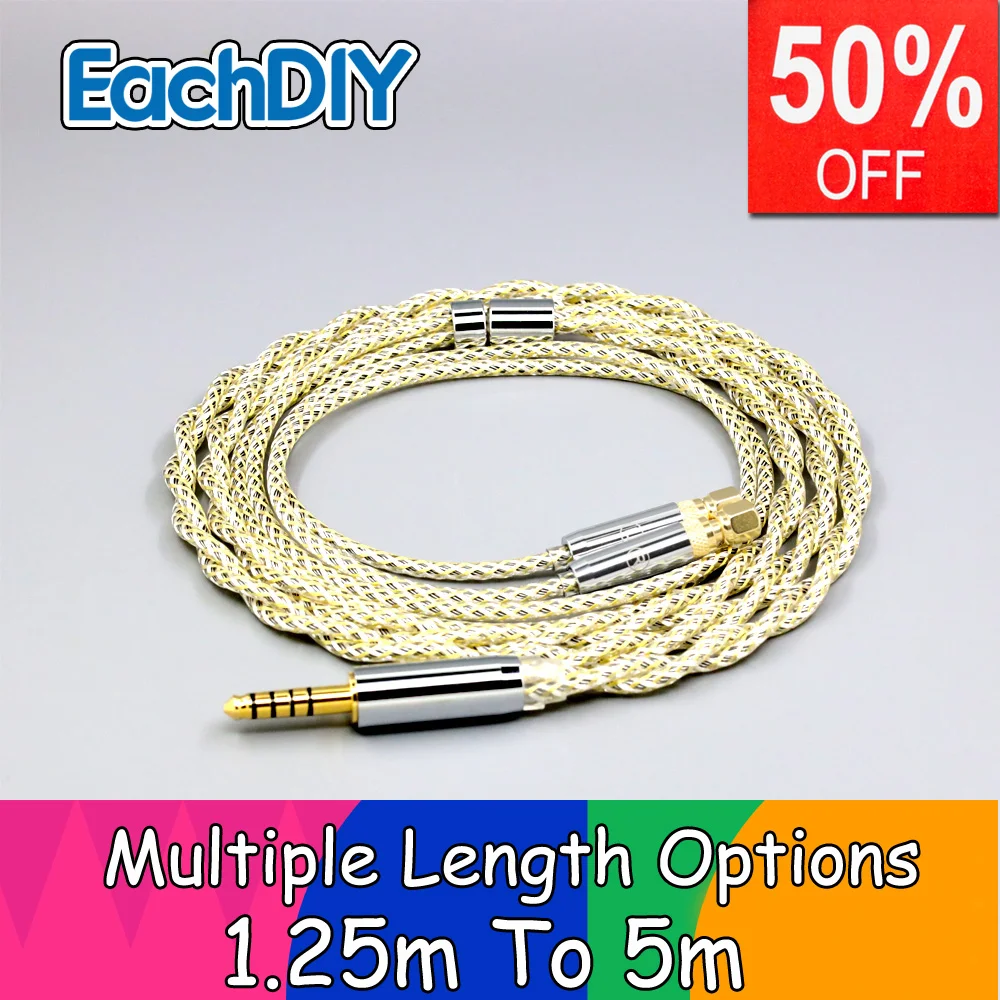 

TypeS 23AWG Litz Shielding Silver OCC Earphone Cable For HiFiMan HE4 HE500 HE6 HE400 HE5 HE300 Headphone LN008921