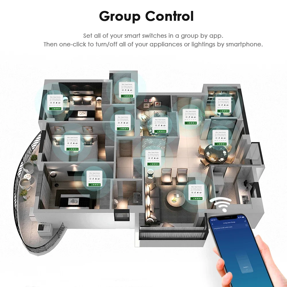 Mini-Schalter für Tuya Smart Life Timing Wireless Control Relay Automatisierung funktioniert mit Alexa Google Home