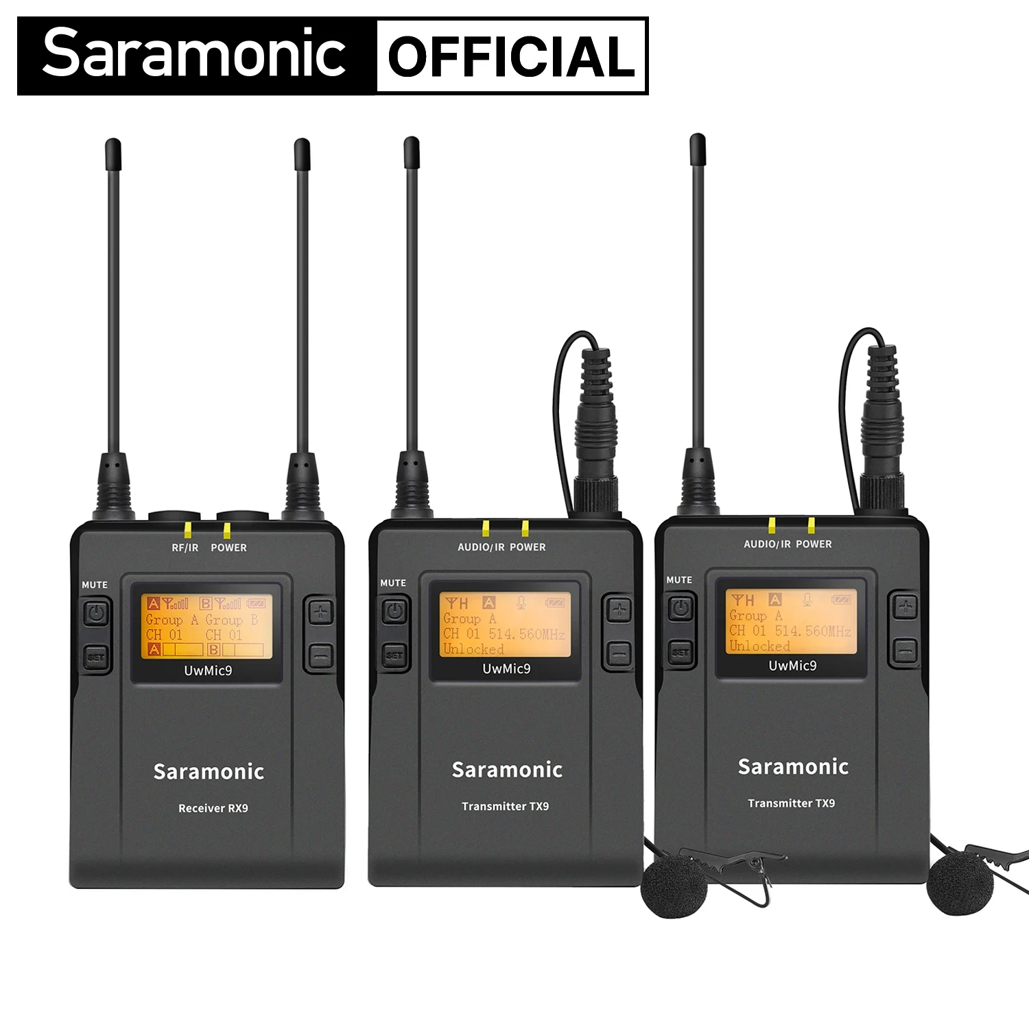 Беспроводной петличный микрофон Saramonic UWMIC9 Kit1/2 UHF для смартфонов DSLR-камер Sony видеокамера прямая трансляция Youtube
