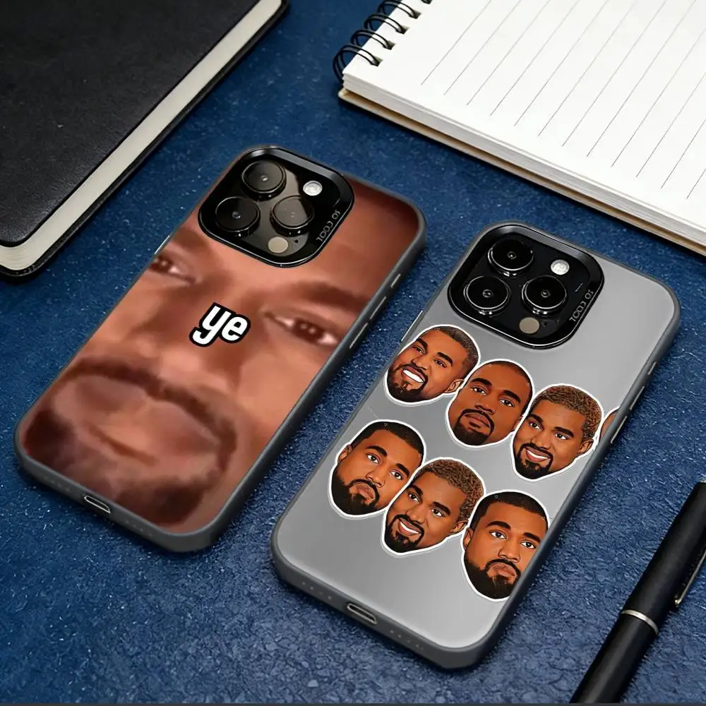 

K-Kanye W-West Rapper Funny Meme Phone Case For iPhone 17,16,15,14,13,12,11 Plus,Pro Max,XS,Colored Silver Plated Inside Cover