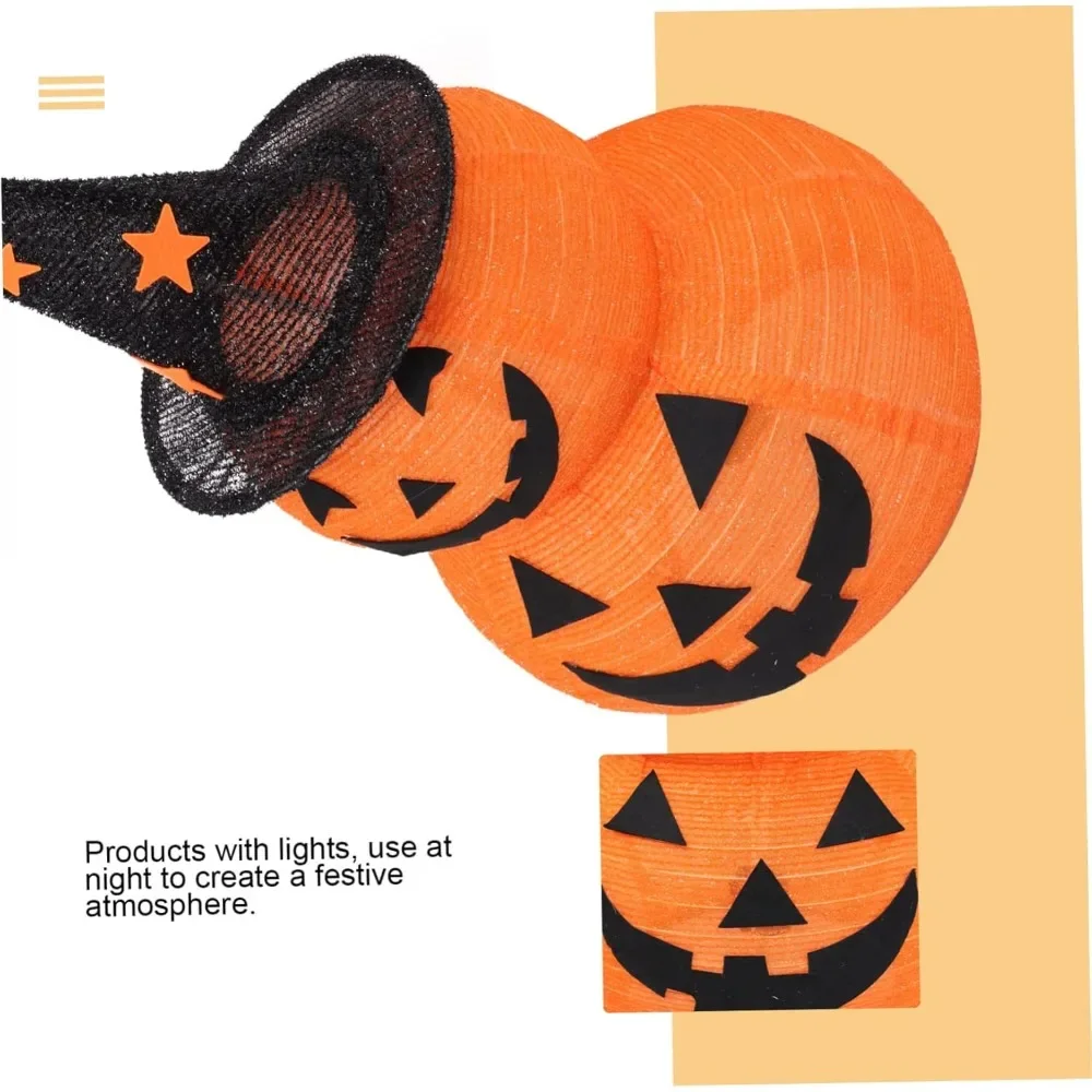 1pc Pumpkin Lantern Ornaments Led Pumpkin Witch Lantern Glowing Pumpkin House Decorations for Home Party Layout Lantern