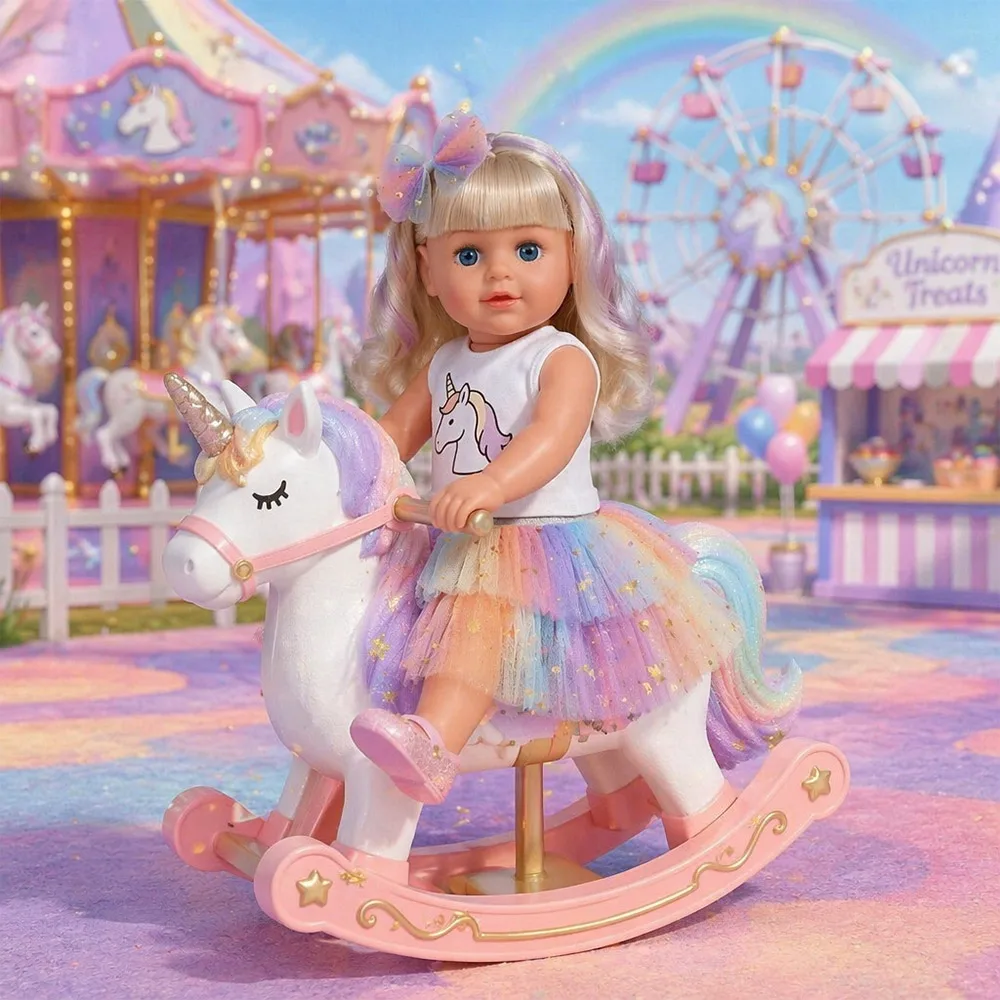 Pop Top+short Skirt(+Hair Clip) Sets Doll Clothes For 43cm Baby Doll&18inch American Doll Accessories,Our Generation Girl's Toys