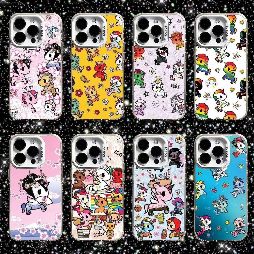 

Cute T-Tokidokis Unicorn Phone Case For iPhone 16,15,14,13,12,11,Pro,XS,Max,Plus,Mini,SE White Candy Matte Shockproof Cover