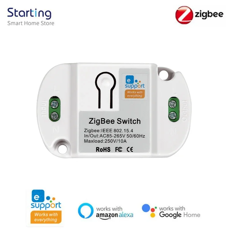 eWelink Zigbee Smart Switch AC85-265V 10A DIY Module Breaker LED Light Switch APP Remote Control Work With Alexa Google Home