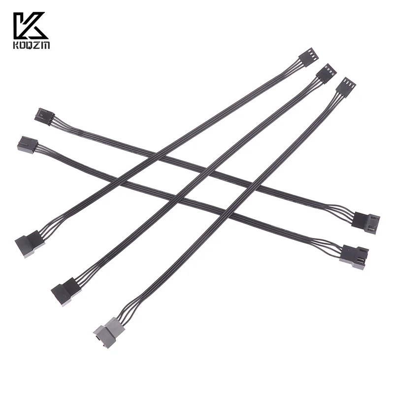 Adaptador de conector de fio de ventilador de cpu pwm, 4 pinos, extensão de ventilador de computador, acessórios de substituição de cabo de alimentação 24awg