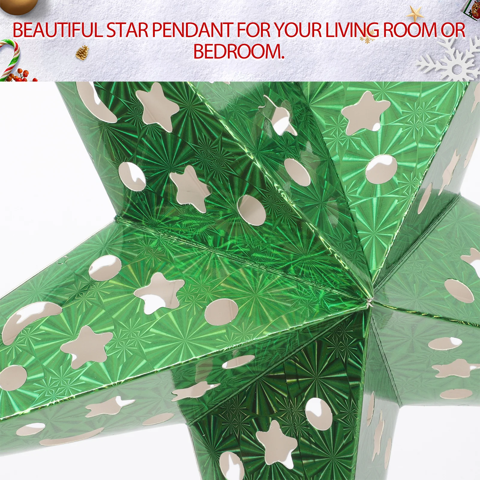 

5Pcs Paper Star Lamp Shade Hanging Lampshade 45cm Decorative Paper Lantern for Wedding Party Living Room Fairy Lights