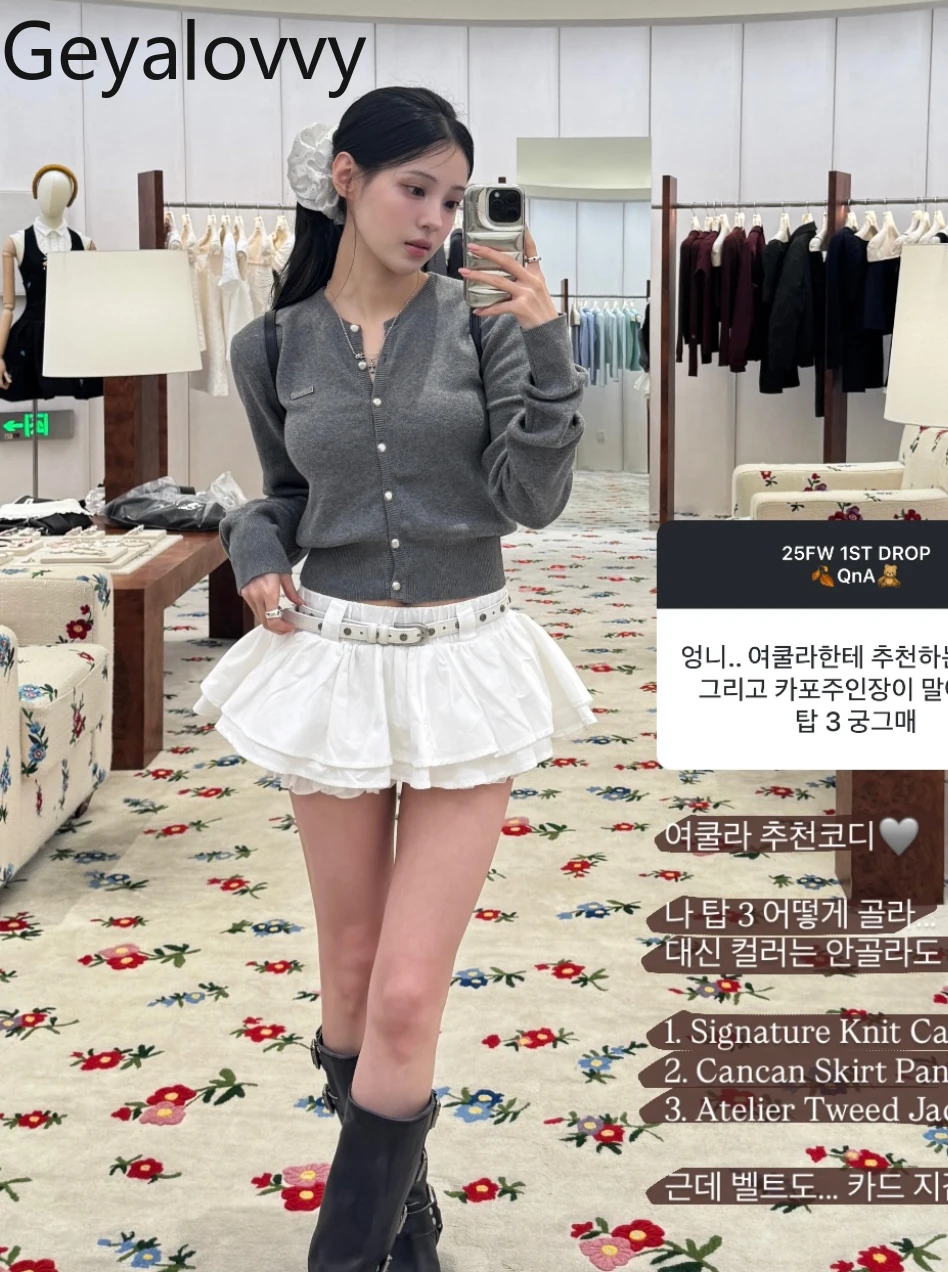 2025 neue Sommer frauen Casual Röcke Koreanische Nische Design Abnehmen Vielseitig Hohe Taille Einfache Rüschen Kurzen Rock Hosen