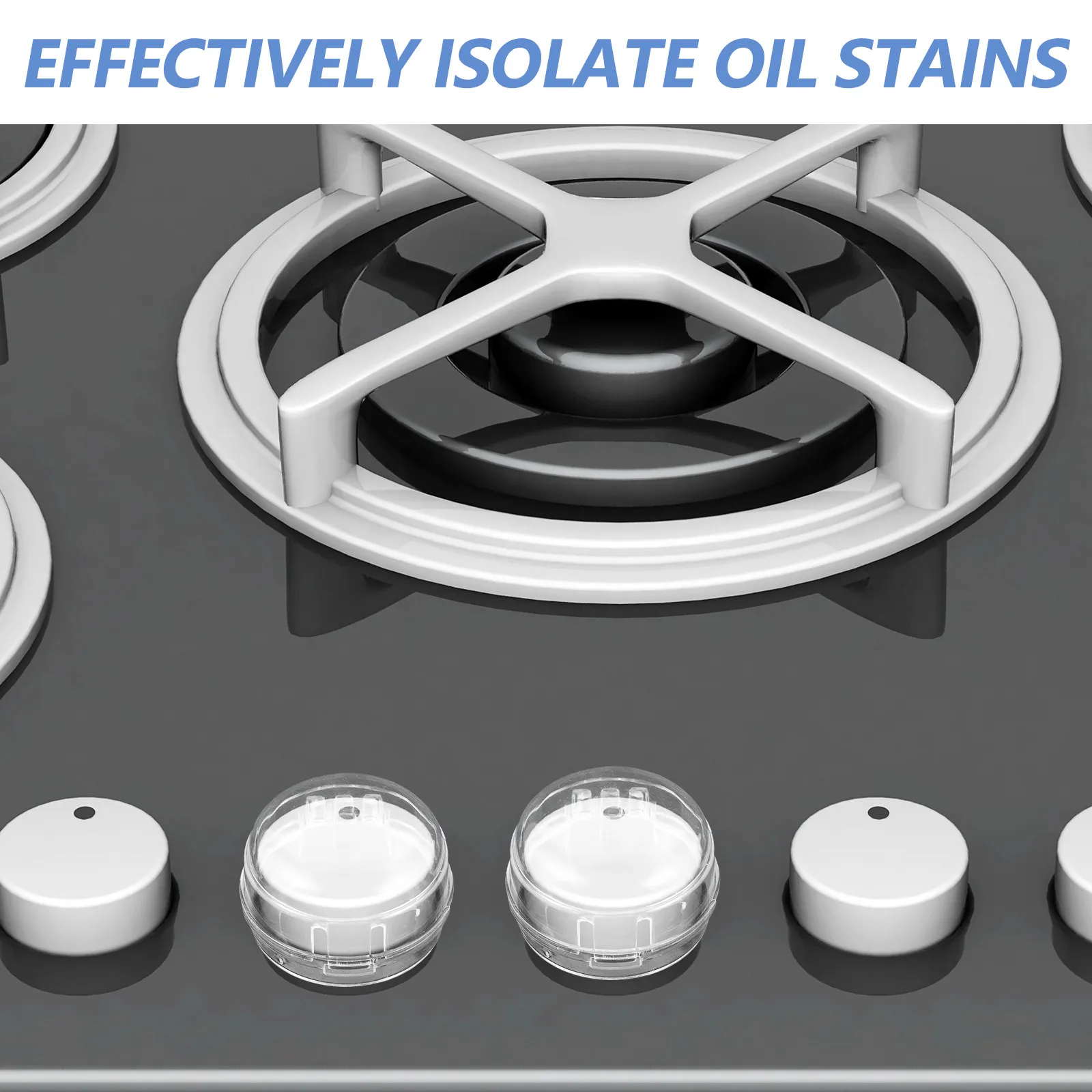 

6Pcs Gas Stove Knob Covers Transparent Heat Resistant Protective Guards Oil Dust Resistant Kitchen Stove Safety Knob Protector