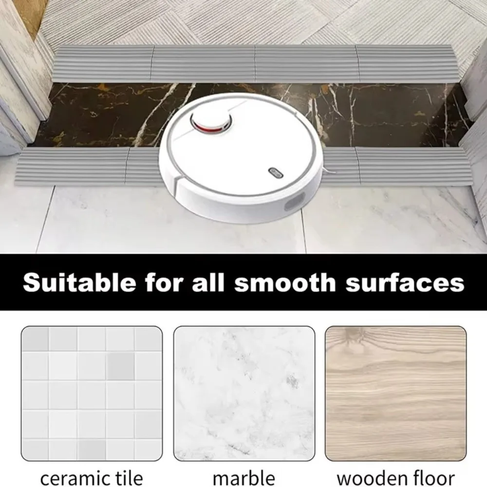 TPE Robot Vacuum Ramp Solid Base Anti Slip Threshold Ramp Universal Fit Low Height Non-Slip Mat Balcony Door Transition