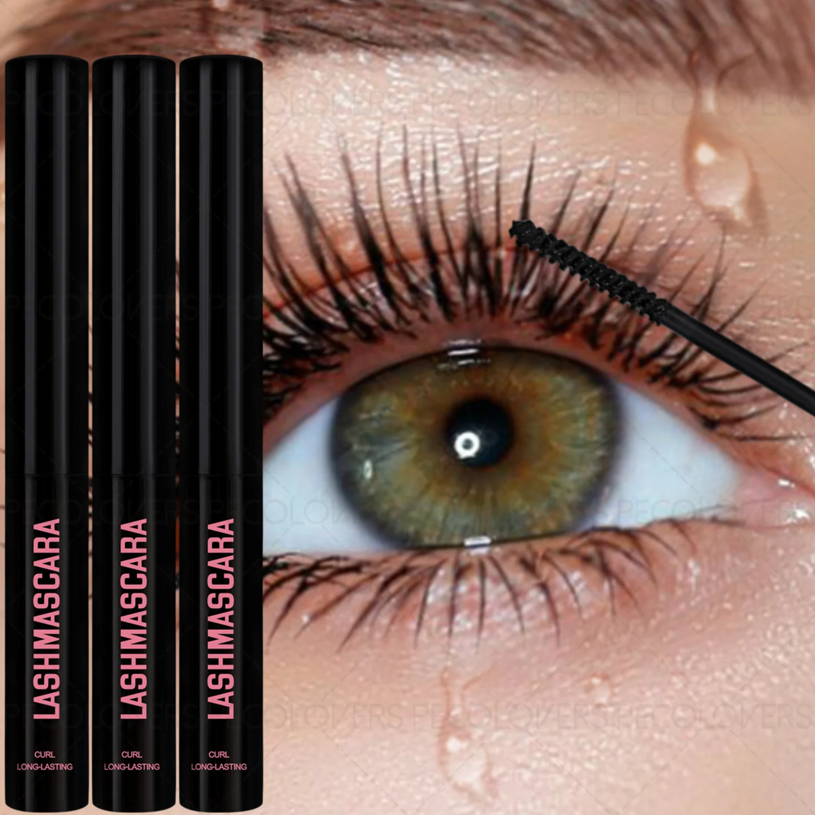 3PCS Waterproof, Makes Eyelashes Thicker and Curlier, No Clumping, Black Mascara, Creates Bold, Natural Eyelashes,Christmas Gift
