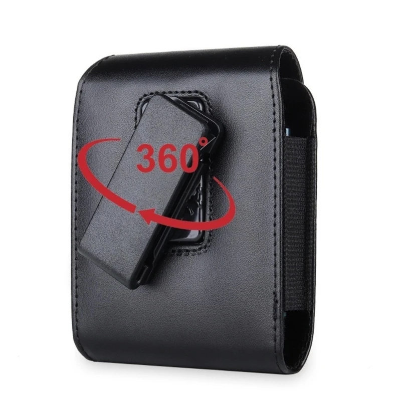 Magnetic Closure Functional Belt Case Storage Phone Pouch with Clip 360 Degree Rotation for Flip Phones