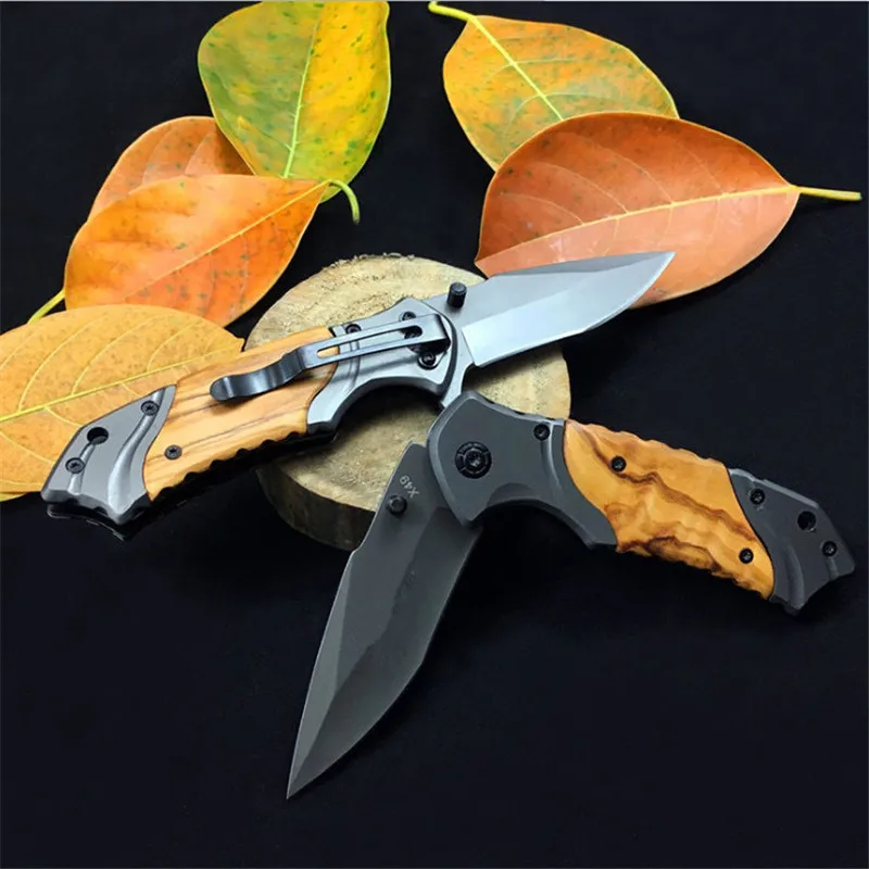 Outdoor Folding Knife Original Military Tactical Foldable Knife Titanium Coating Stainless Steel Pocket Camping Knife