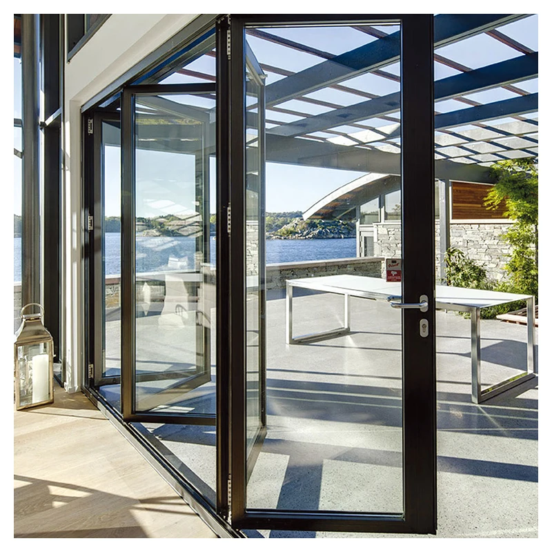 Hihaus Villen Aluminium Glasdach Luxus doppelt verglaste Falte Bifold Terrasse Glastür