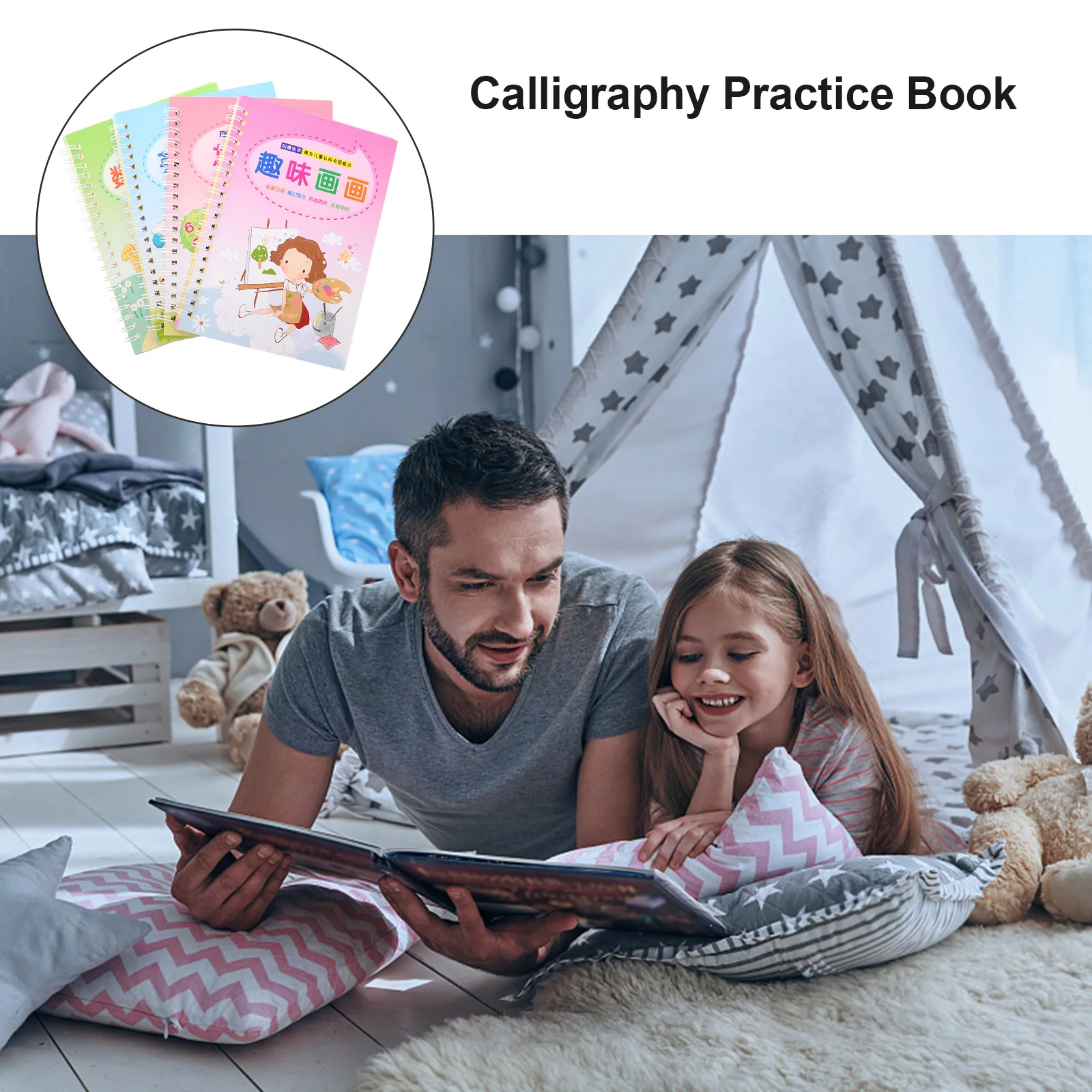 

4 Pcs Copybook Board Calligraphy Practice Preschool Calligraphic Letter Writing English Tool Drawing