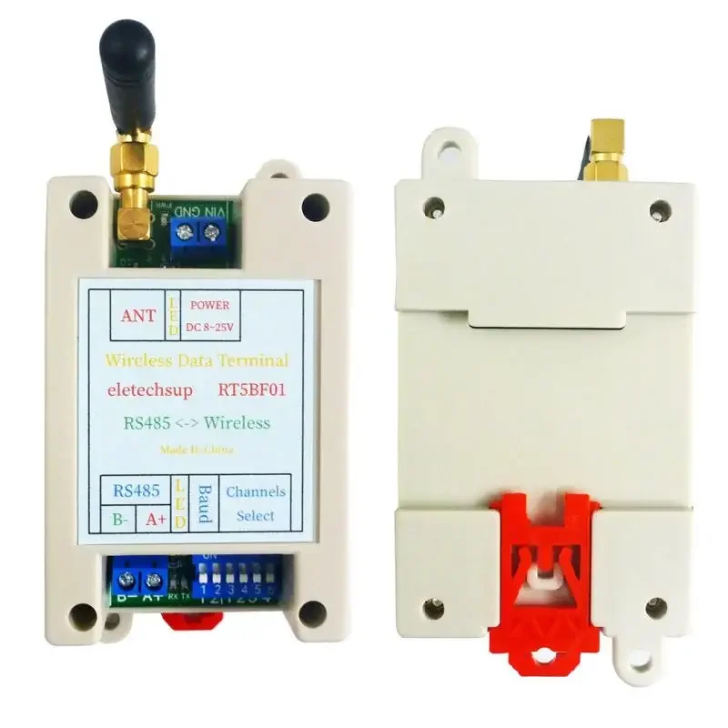RT5BF0 DC 12V 24V Szyna DIN Przełącznik DIP RS485 Bezprzewodowy Transceiver 20DBM -121dBm Nadajnik i Odbiornik UART Moduł Modbus RTU