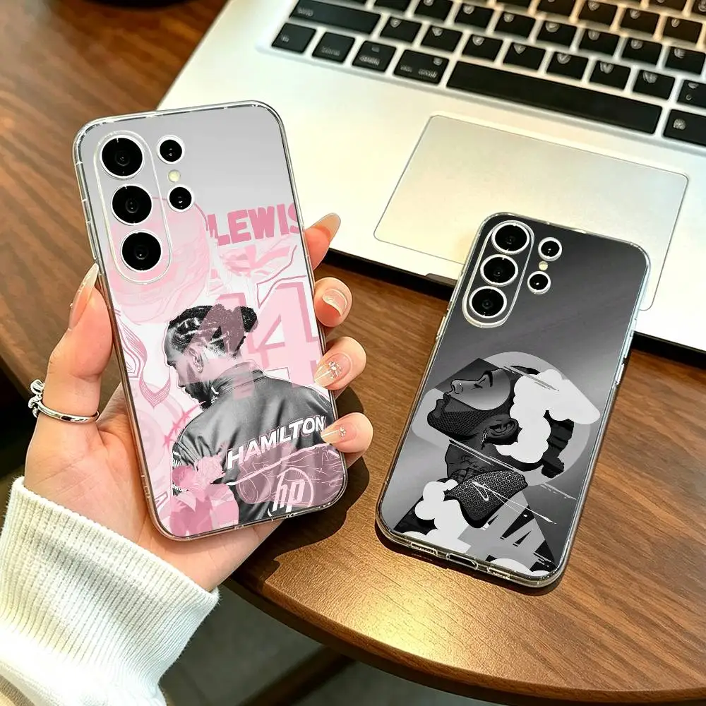 L-Lewis H-Hamilton-44  Phone Case Transparent Silicone Soft For Samsung S25,S24,S21,S22,S23,S30,Ultra,S20,Plus,Fe