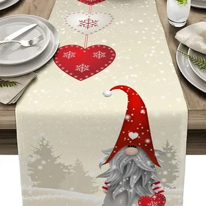 Valentine's Day Love Heart gnome linen table corridors dining cachecoes Kitchen Kitchen dining table 8 Main Sales Table Path - №1