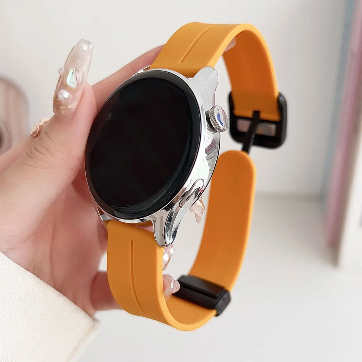 Silicone Magnetic Square Port Watch Bandas, Várias Bandas de Relógio Universal, Samsung Galaxy Watch 6, 5, 4, Gear S3, 20mm, 22mm, 42mm, 46mm