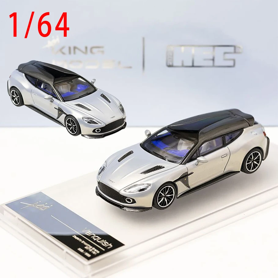 KING MODEL 1:64 Aston Martin Zagato Shooting Brake Mako Blue Diecast Alloy Car Model Limited Collectible Toys for Boys Gift