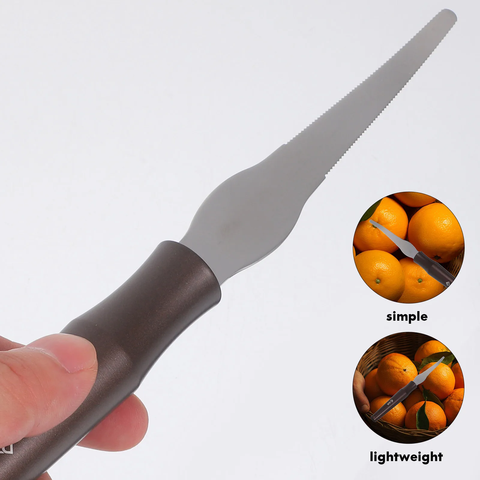 

Stainless Steel Orange Peeler Tool Citrus With Sawtooth Non-Slip Handle Kitchen Fruit Peeling Device