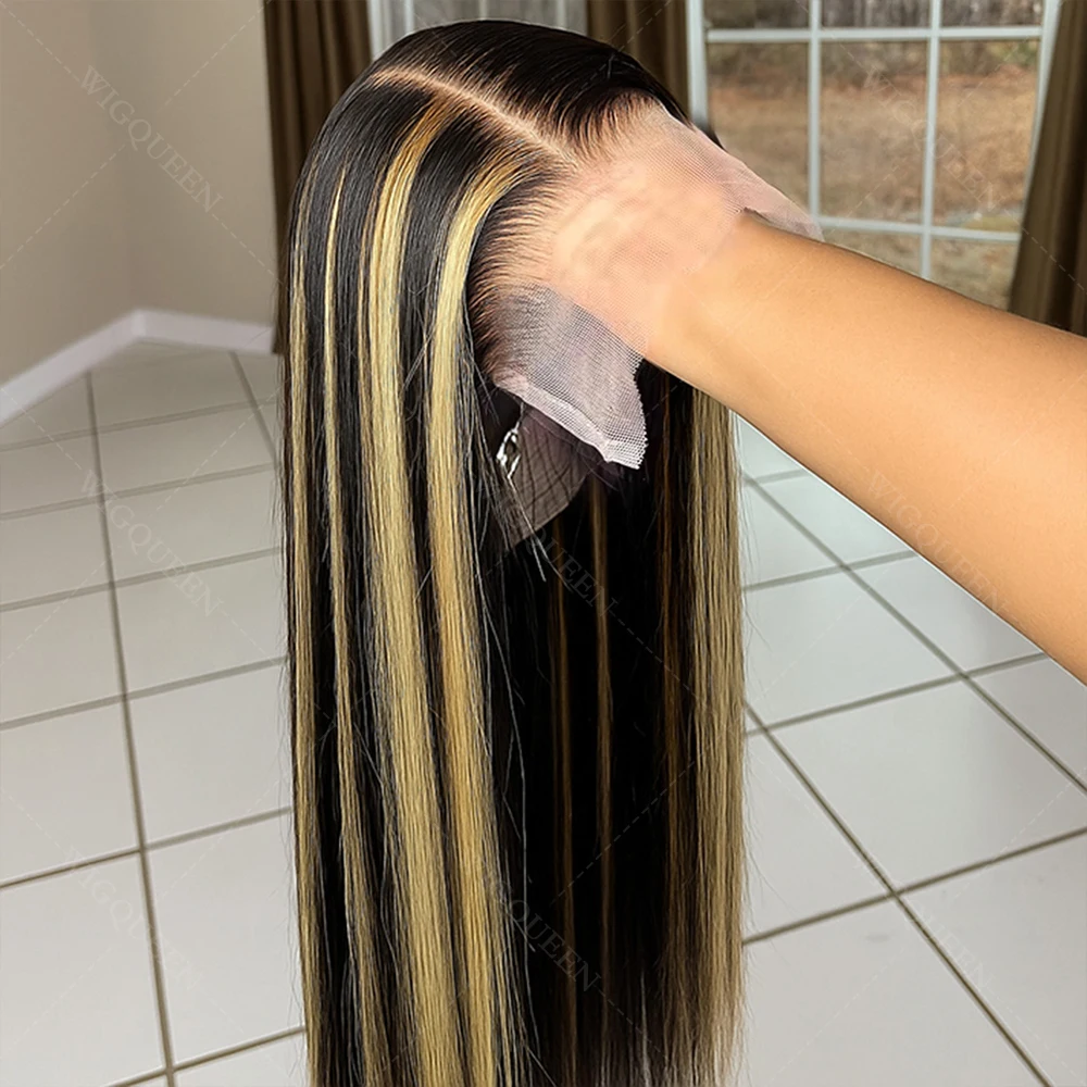 

1B/27 Highlight Lace Human Hair Wigs 13x4 Straight Lace Frontal Wig Human Hair Ombre Blonde 613 Colored Highlighted Curly Wigs