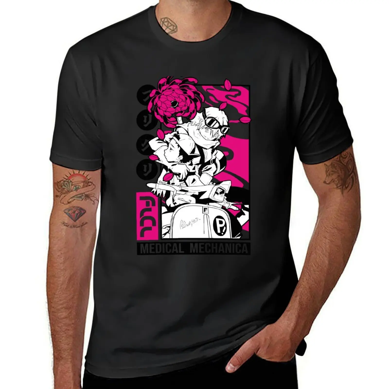 FLCL Haruko magenta T-Shirt korean fashion anime clothes Men's cotton t-shirt