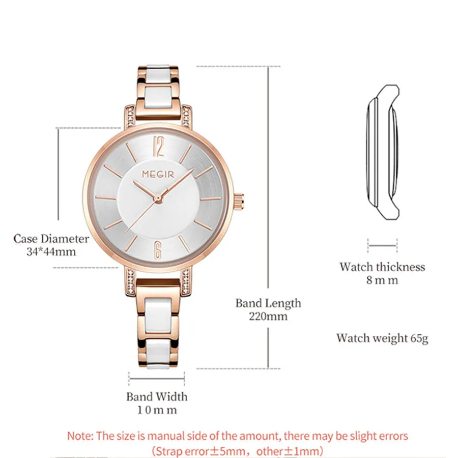 MEGIR Japan Quartz Watch for Women Fashion Brand Casual Wristwatch Clock Waterproof Sport Ladies Dress Wrist Watch Montre Femme