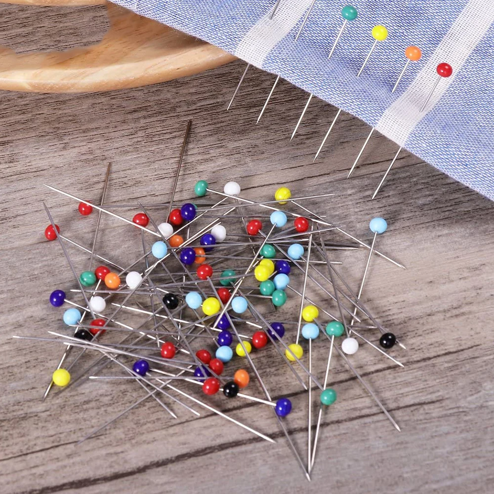 250PCS Sewing Pins Multicolor Head Pins 38MM Glass Head Pins Pearl Headed Corsage Pins for Dressmaker Jewelry Decoration