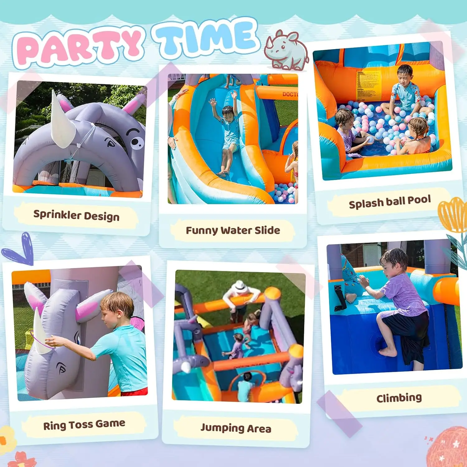 Casa inflável do salto para crianças, corrediça de água para o quintal, casa inflável interna, parque aquático inflável, castelo de salto com poço de bola