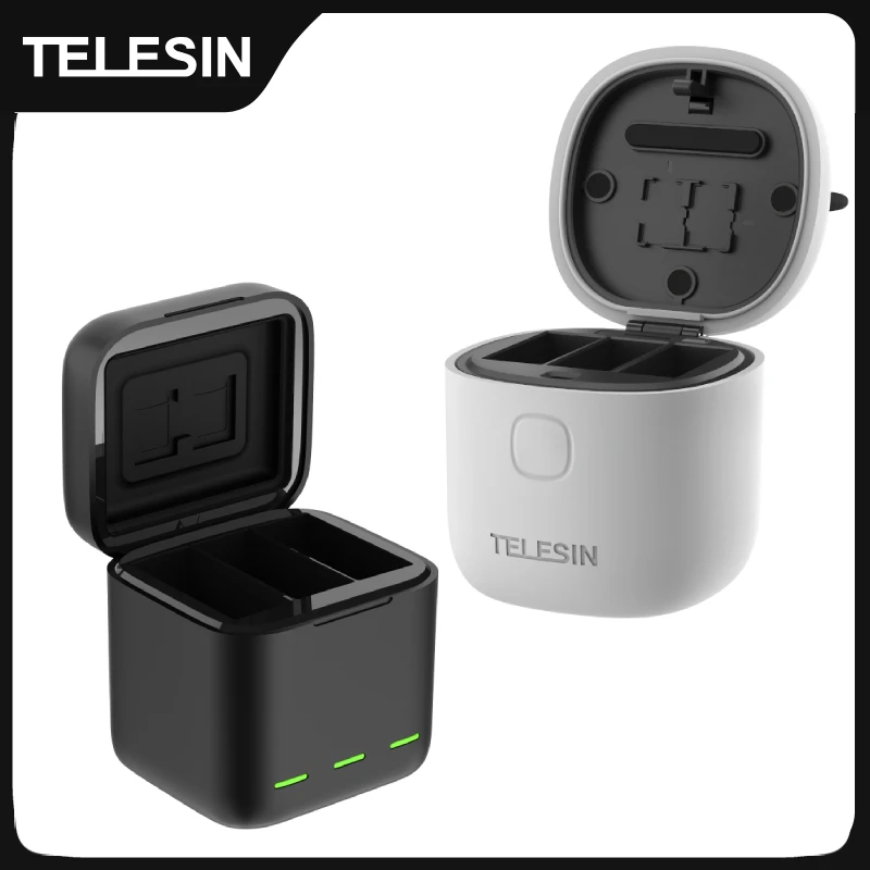 TELESIN Portable Battery Charger Fast Charging for GoPro Hero12 Battery GoPro Hero 12 11 10 9 Black Action Camera Accessories