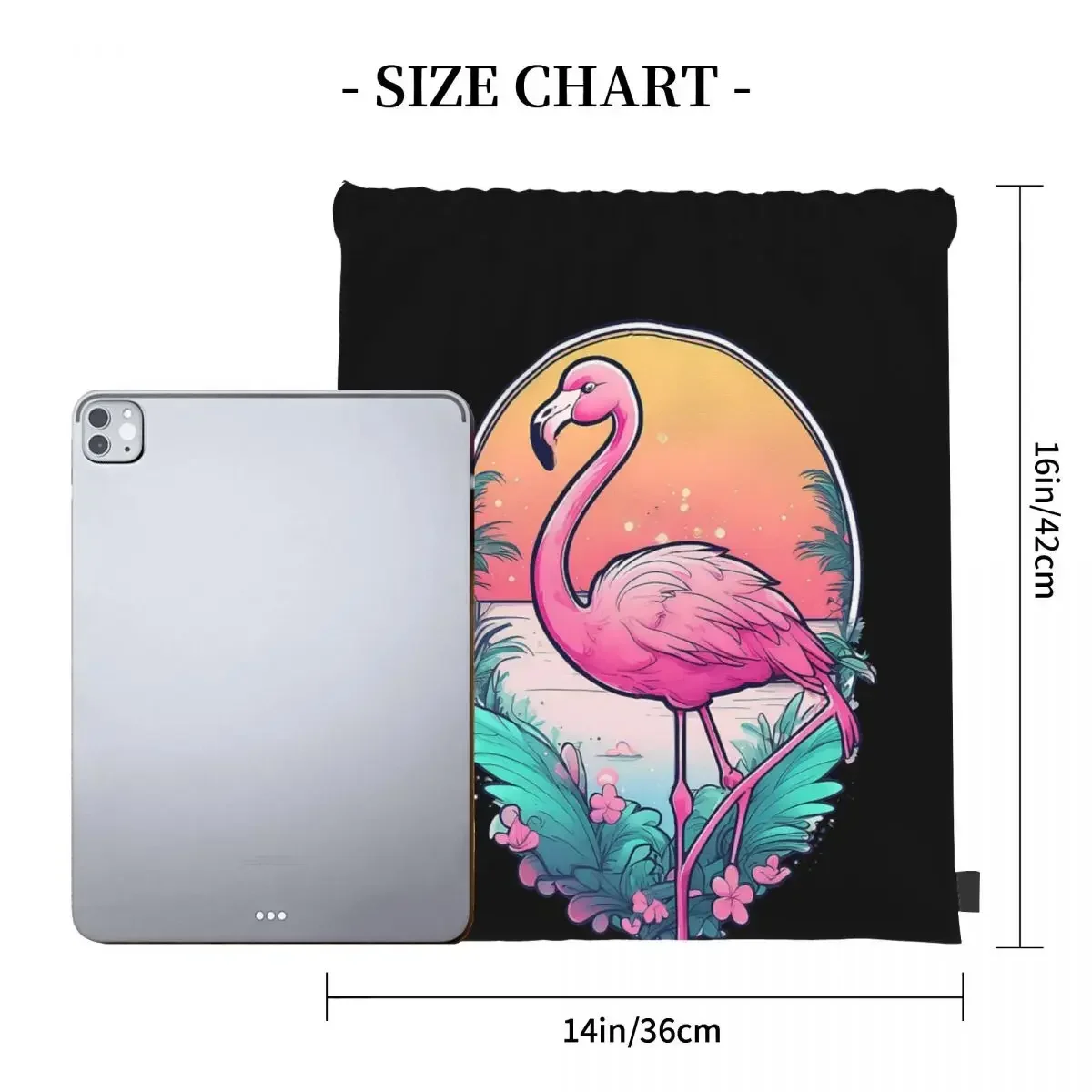 Graceful Flamingo Watercolor Painting Backpacks Drawstring Bags Drawstring Bundle Pocket Sports Bag BookBag For Man Woman School