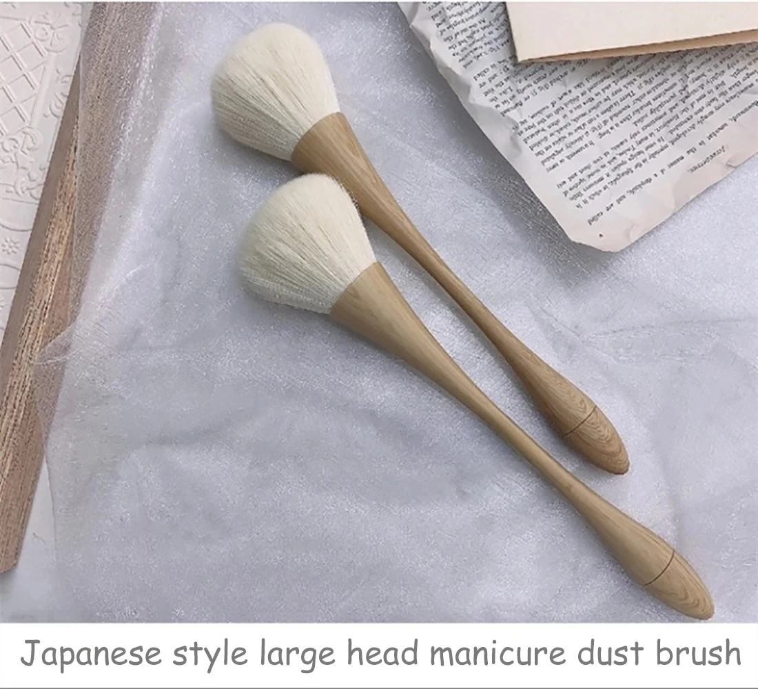 Nail Dust Brush, Manicure Cleaning Brush, Blush Brush Makeup Tools, Large Nail Powder Brush With Wooden Handle