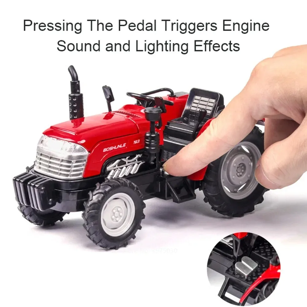 1/32 UTV Landwirtschaftlicher Traktor Legierung Spielzeug Autos Modelle Gummireifen mit Licht Sound Fahrzeug Zurückziehen Agrimotor Auto für Jungen Geschenk