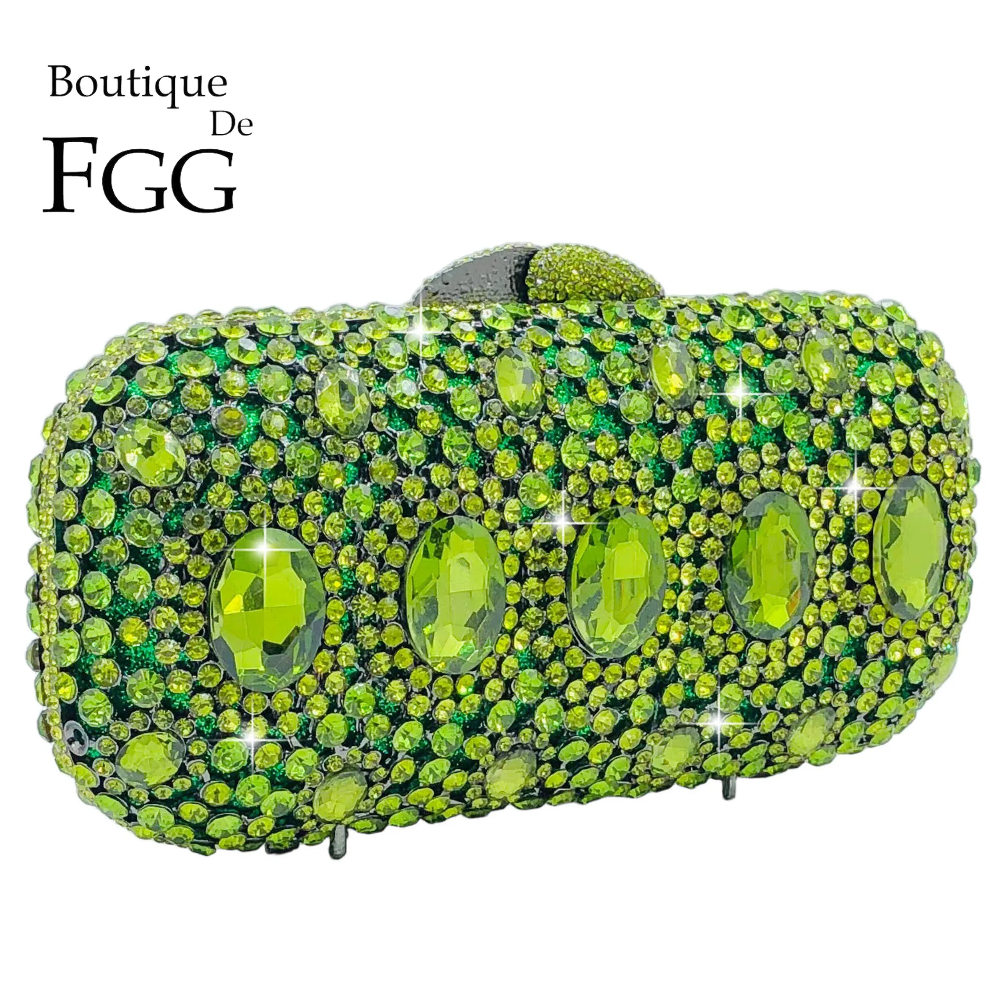 

Boutique de FGG Оливково-зеленый женский клатч со стразами, официальные вечерние сумочки и клатчи, вечерний клатч с кристаллами
