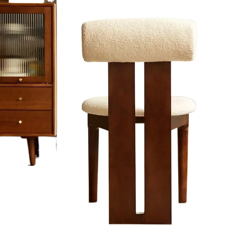 

Medieval solid wood dining chair home backrest chair French rero