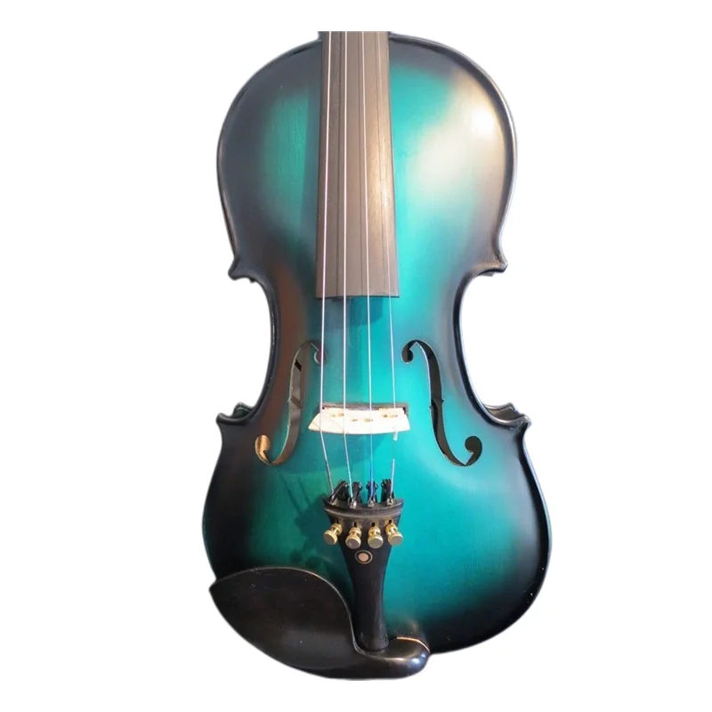 Blue-black color full size electric violin +Acoustic violin good sound