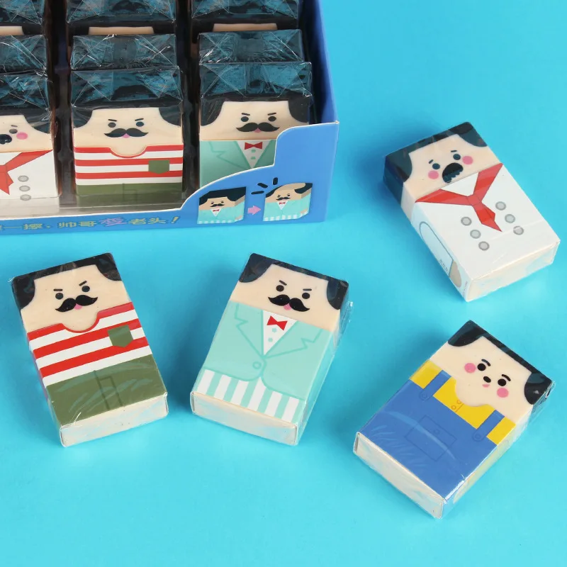 1pcs/4pcs Eraser  Genius Eraser  Eraser  Student Stationery  Bald-Head Eraser  Smart Eraser  Stationery  Styles Shipped Randomly image 3