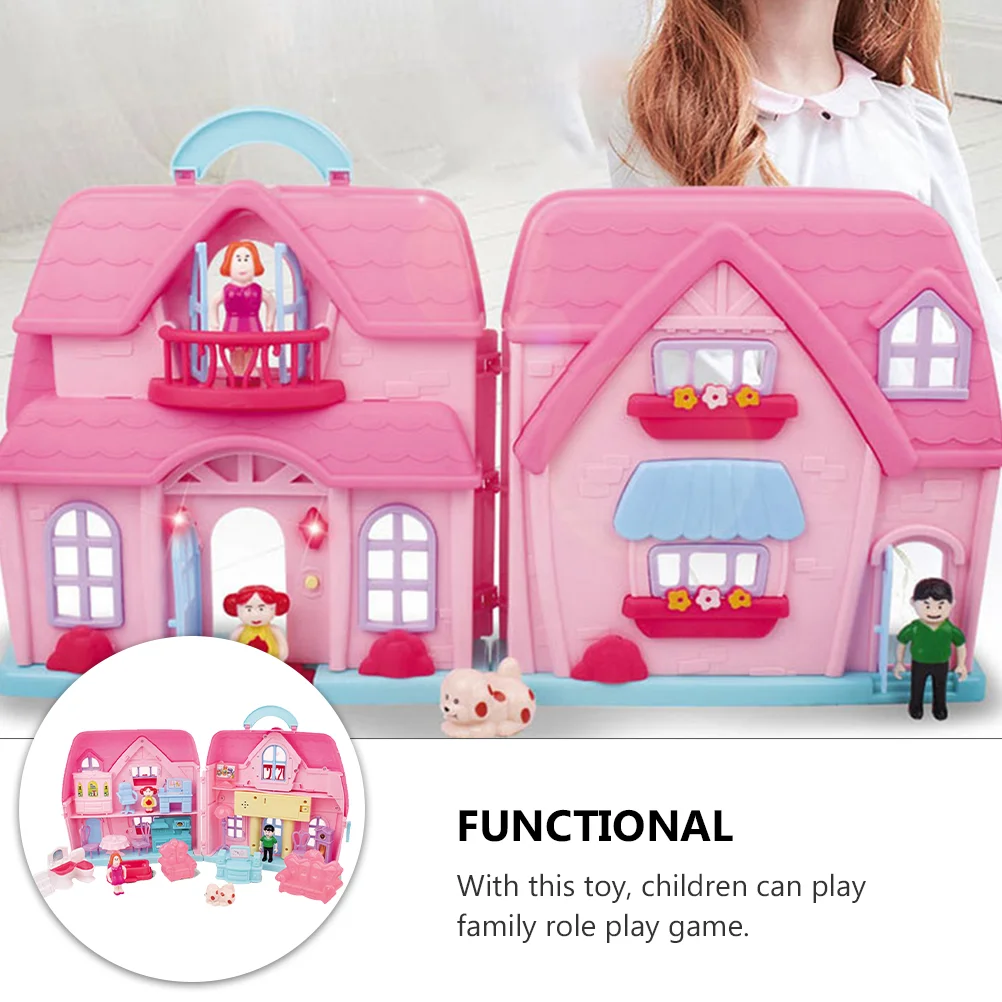 Caixa de armazenamento grandes bonecas brinquedo playset crianças playhouse brinquedos para meninas bebê com simulação luz diy kit plástico