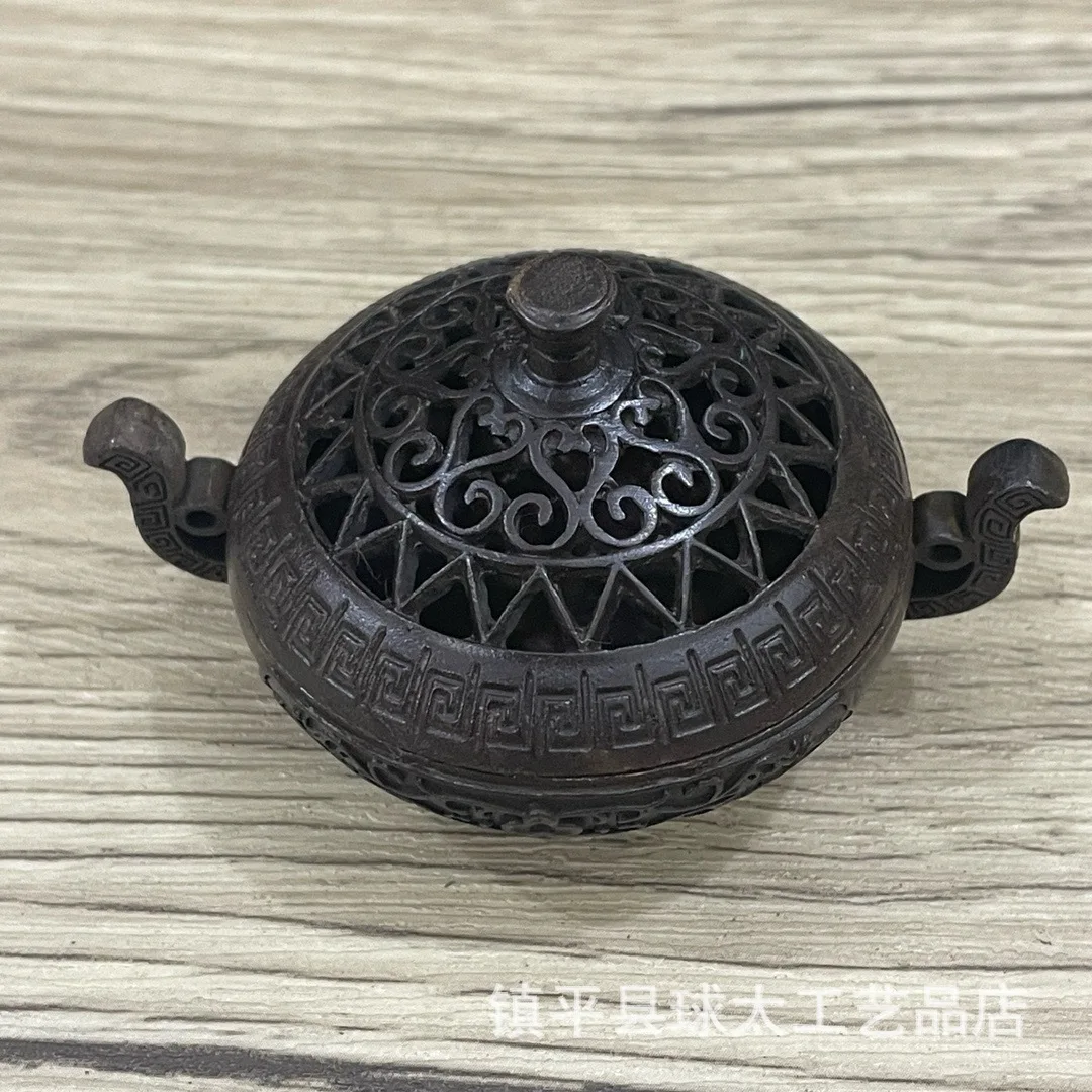 

Factory direct sales vertical happy eyebrows hollow binaural incense burner office ornament creative brass exquisite brass