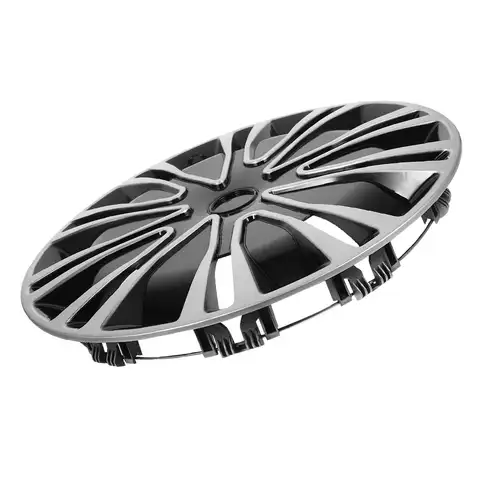 15 인치 범용 자동차 트럭 휠 림 허브 커버 BK 실버 블랙 PP 소재 세련된 디자인 Hubcap 장식 트레일러 교체