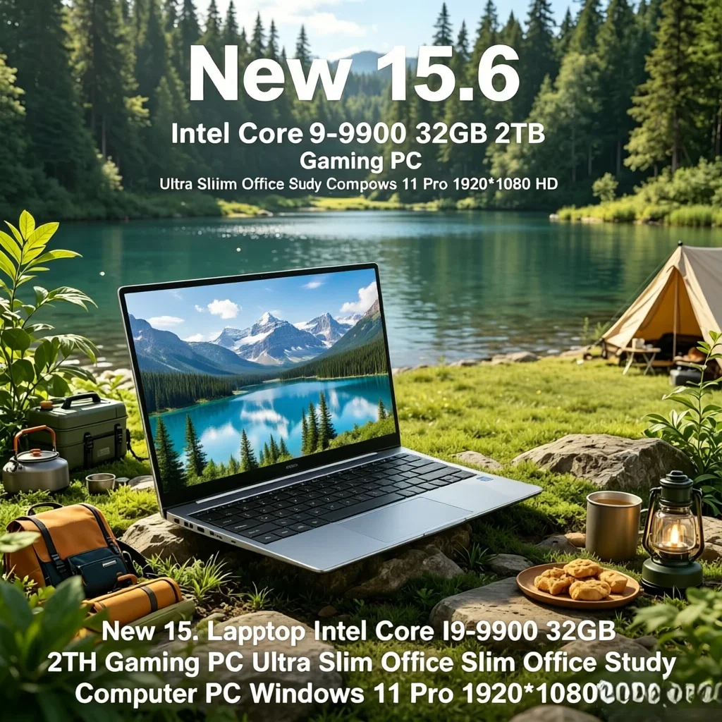 

New 15.6" Ultra Slim Laptop Core i9-9900 32GB RAM 2TB SSD 1080P HD Win11 Pro Gaming Office Home Laptop