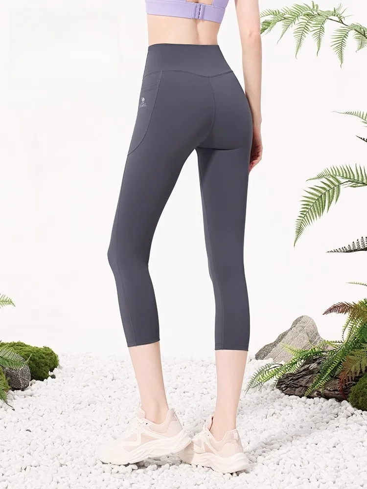 キャメル レディース ヨガパンツ 2025 新作 夏 日焼け防止 スリムフィット ニットフィット セブンフィートパンツ ファッショナブル ベースレイヤー トラウザーズ...