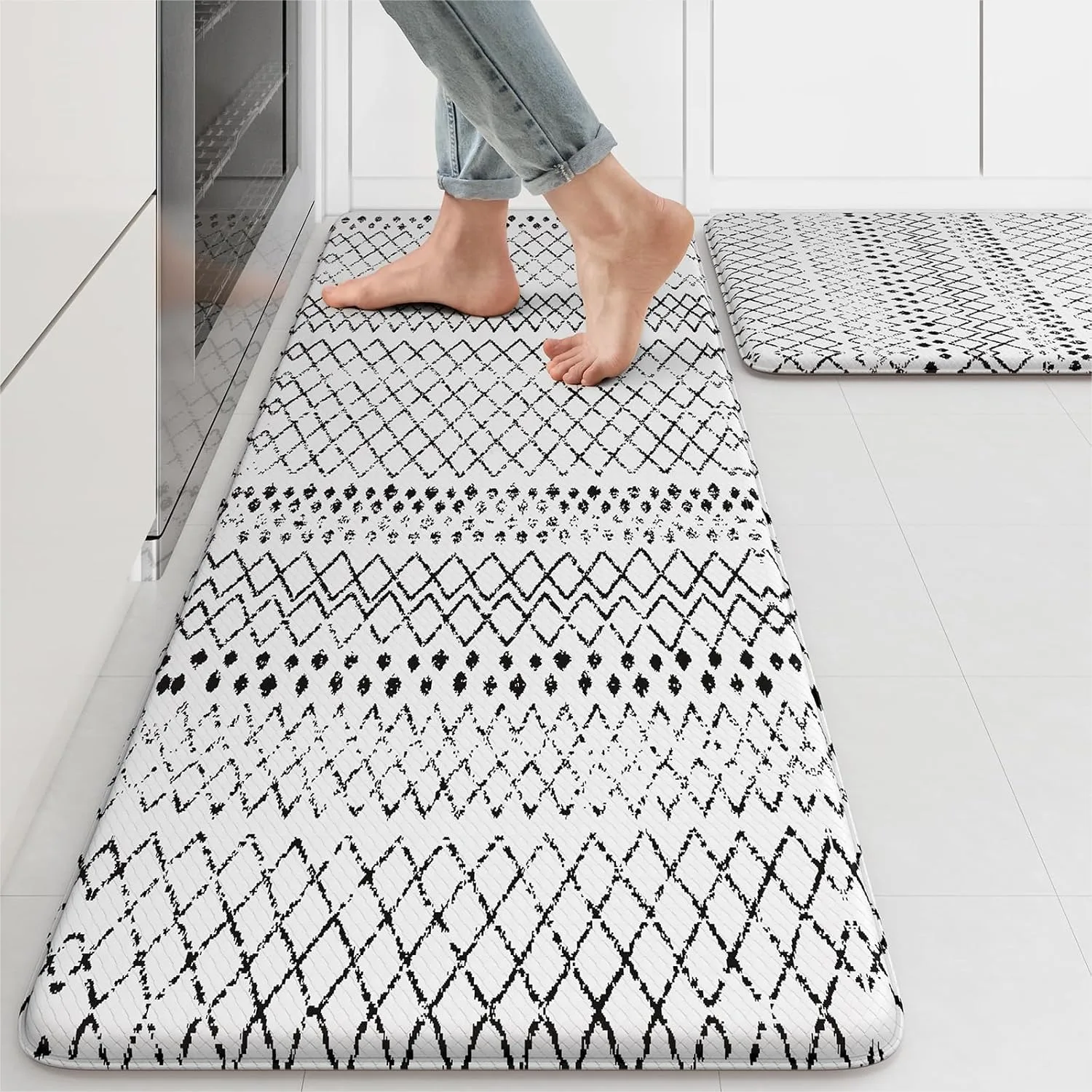 

Kitchen Mats 2PCS, Cushioned Anti Fatigue Rugs with Non Slip Backing, Waterproof Floor Mat for Standing Desk, Sink, Laundry