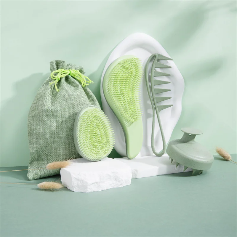 

Hair Comb Set 5pcs Massage Head Smooth Hair Comb, Teeth Smooth Hair Egg Comb, Scalp Massage Brush + Gift Bag Mother'S Day Gift