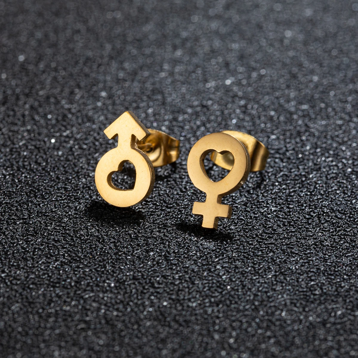 Stainless Steel Earring Gender Symbol For Lover Ear Piercing Stud Earrings Valentine\'S Day Jewelry Party Gift Brinco Coracao