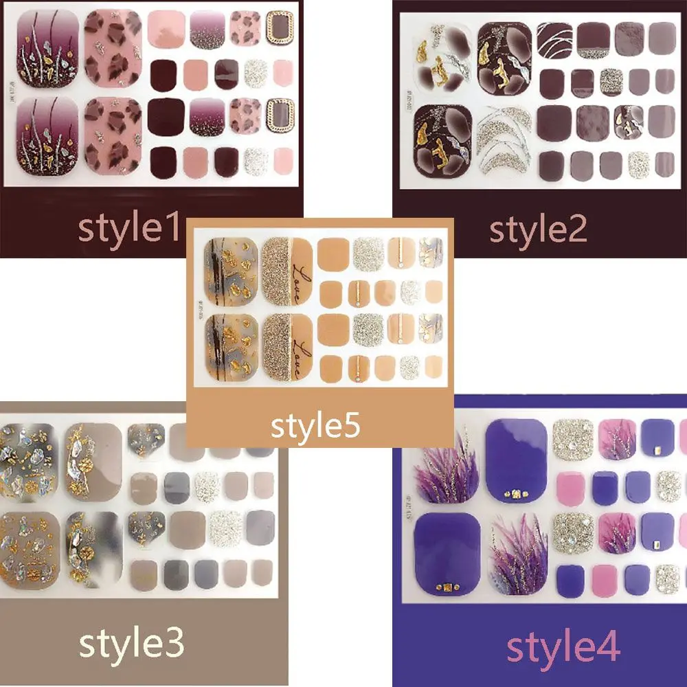 Belleza y salud uñas postizas raya cubierta completa calcomanías autoadhesivas para manicura pegatinas para uñas de los pies decoraciones para pies estilo fresco