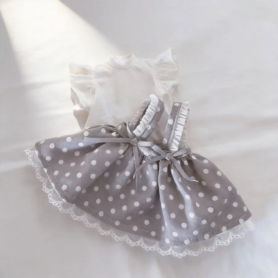 

1/6 30cm BJD Doll Clothes Cute Princess Style Overalls Dress+Pants+T-shirt Outfit for 30cm BJD Doll