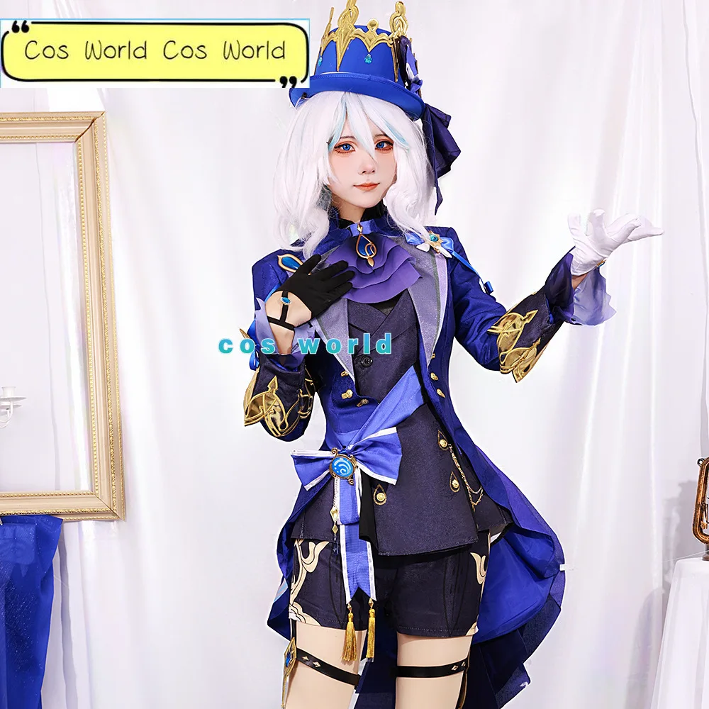 

Black Furina Cosplay Costume Wig Hat Genshin Anime Ousia Focalors Game Cosplay Outfits Party Women Quality Dress Suit Props