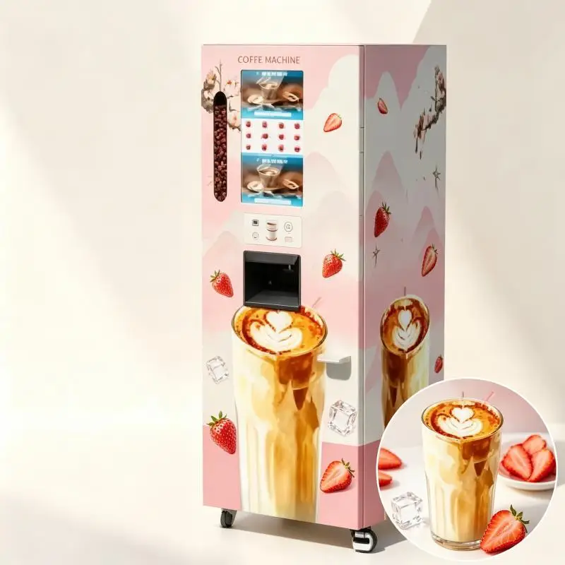 Fully Automatic Bean to Cup Coffee Vending Machine Commercial Fresh Brew Touch Screen Remote Control